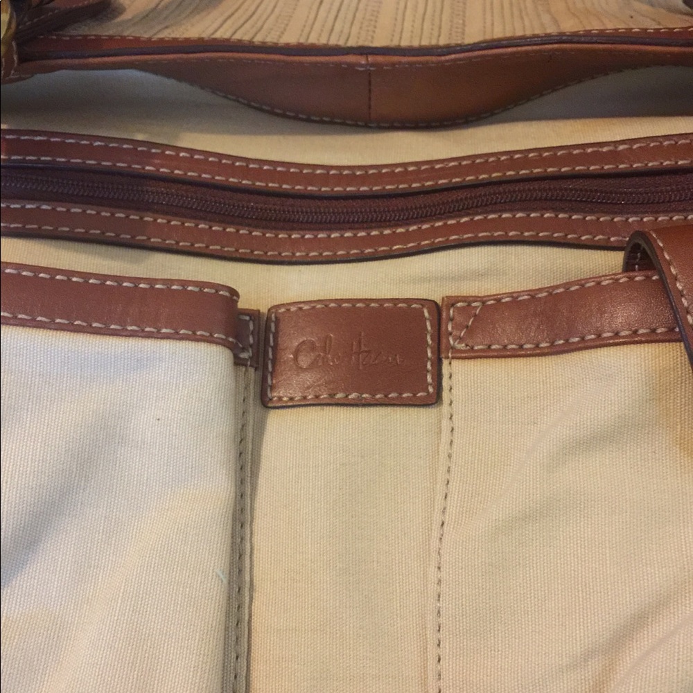 Cole Haan woven leather trim handbag tote❤️❤️❤️❤️ - Picture 7 of 8